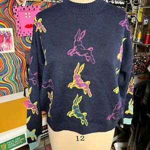 Paul Smith Navy Sweater With Bunnies